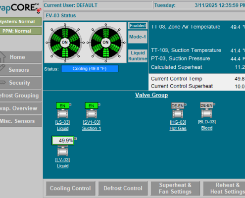EvapCORE Evaporator PanelView Screenshot 2
